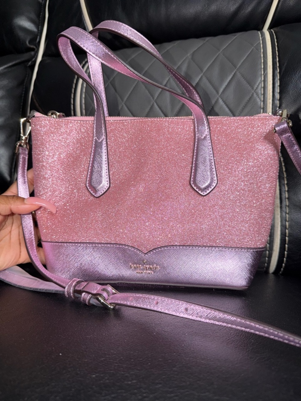 kate spade Pink Glitter and Metallic Lilac Tote
